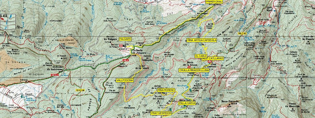 Mapa Mines del Catllaràs